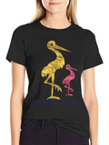 Stylish Crane Graphic Tee