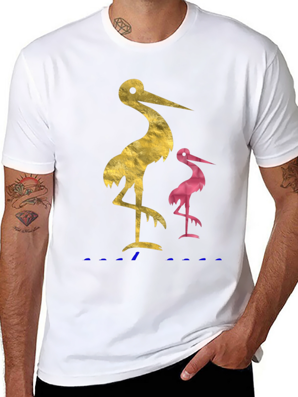 Stylish Crane Graphic Tee