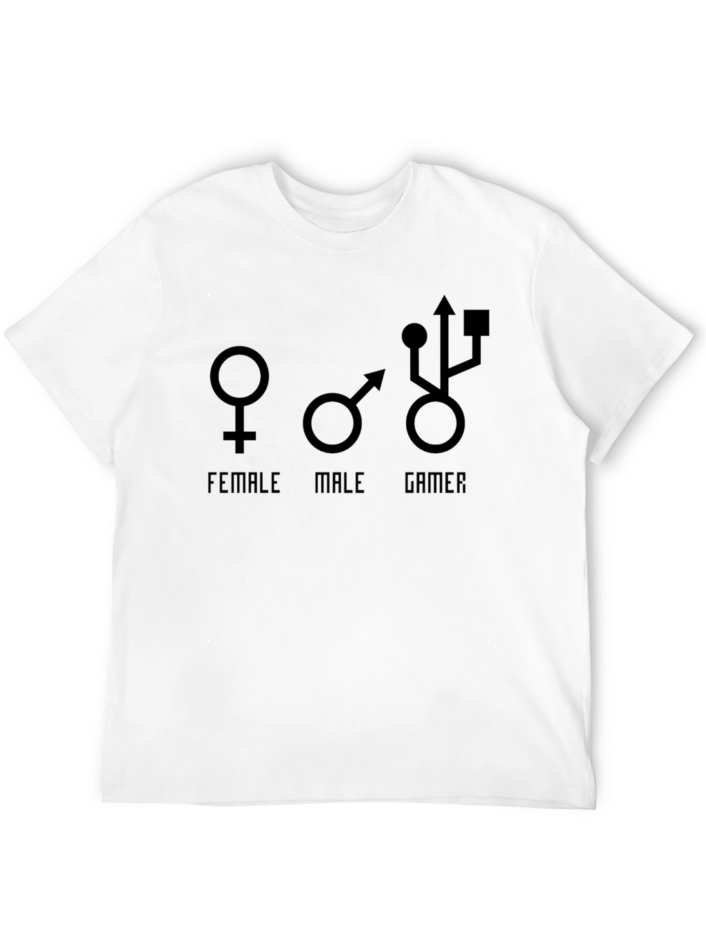 Gamer Tee - Female Male Gamer USB Symbol T-Shirt