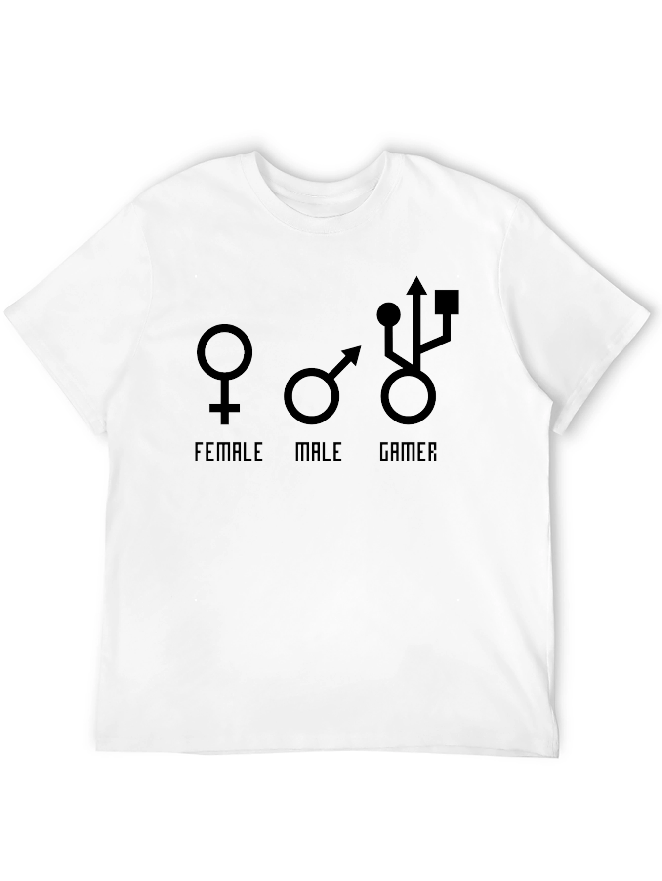 Gamer Tee - Female Male Gamer USB Symbol T-Shirt