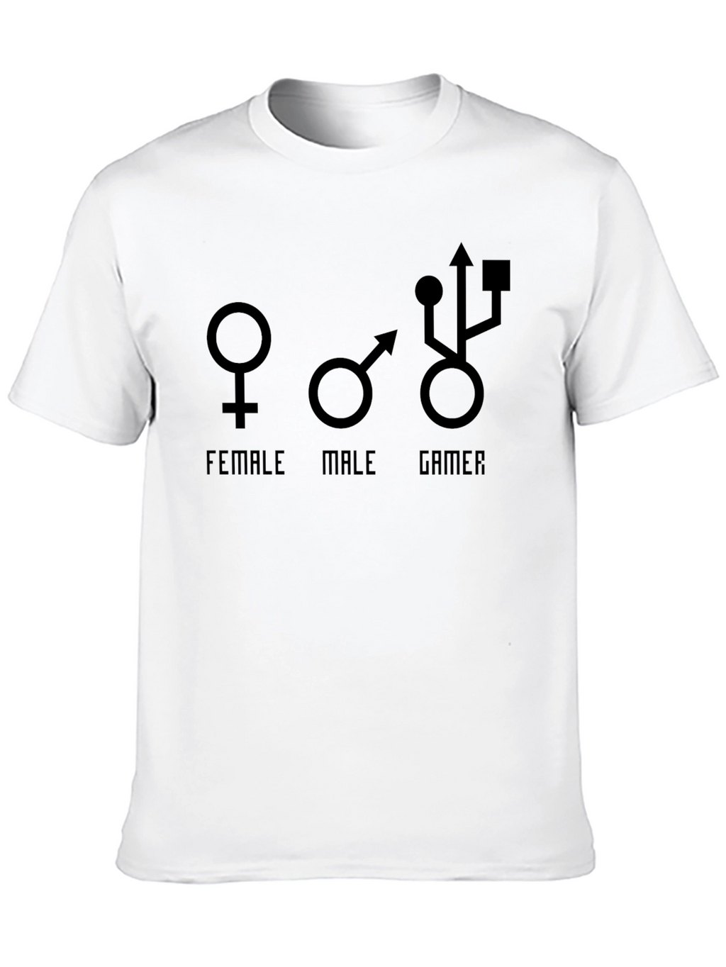 Gamer Tee - Female Male Gamer USB Symbol T-Shirt