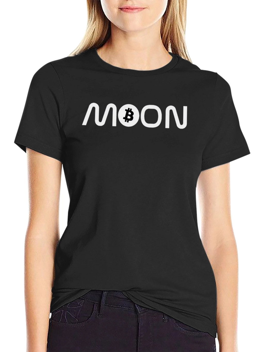 Bitcoin MOON Black T-Shirt Crypto Currency HODL