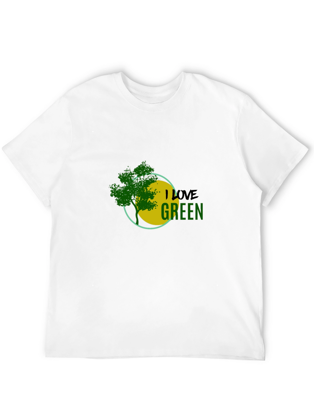 Eco-Friendly Black T-Shirt with I Love Green Design