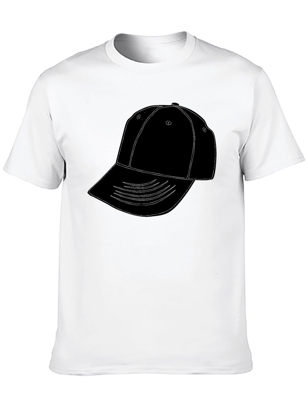 Mens Black T-Shirt with Hat Graphic