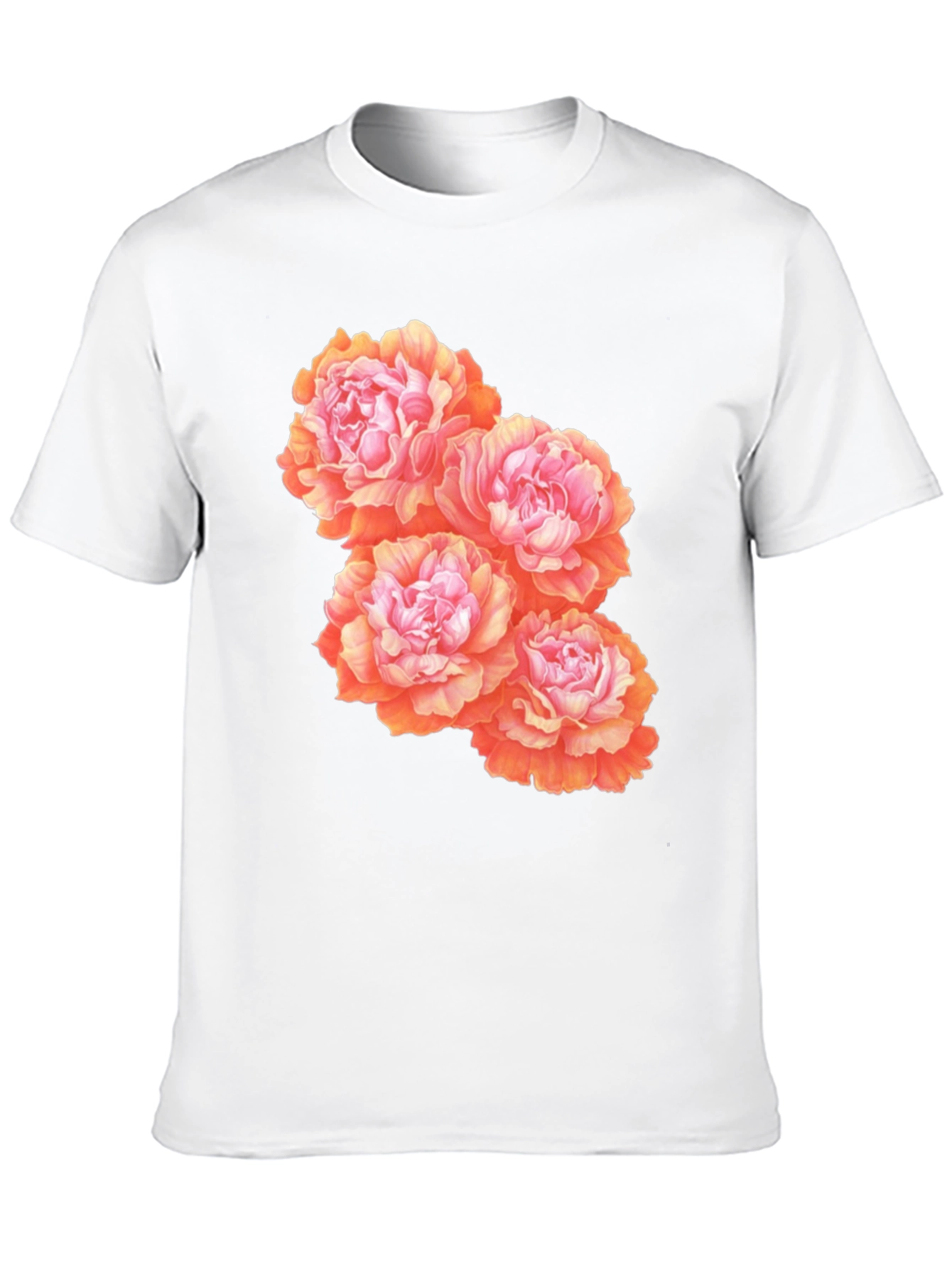 Floral Peony Graphic T-Shirt - Black Cotton Blend