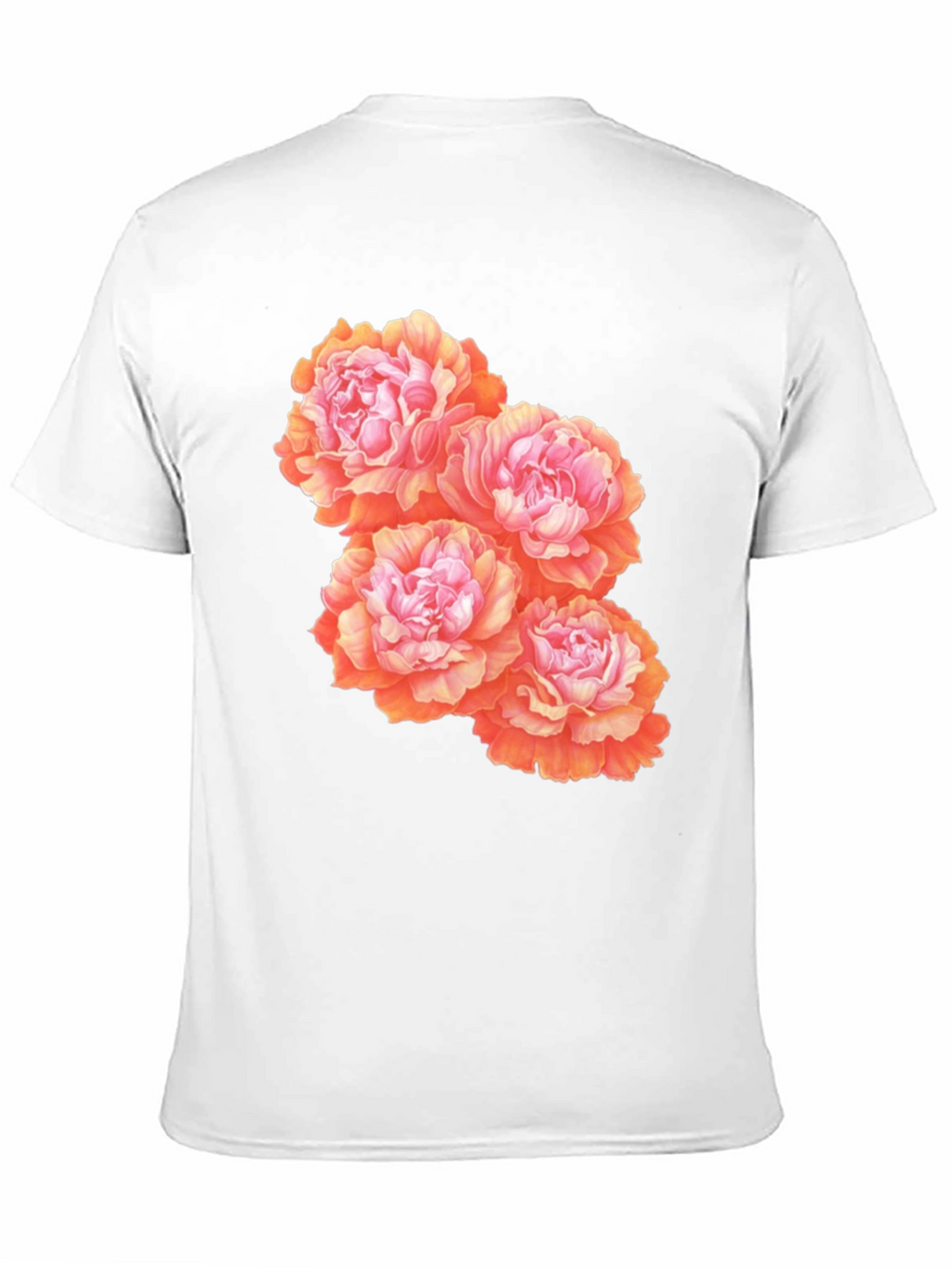 Floral Peony Graphic T-Shirt - Black Cotton Blend