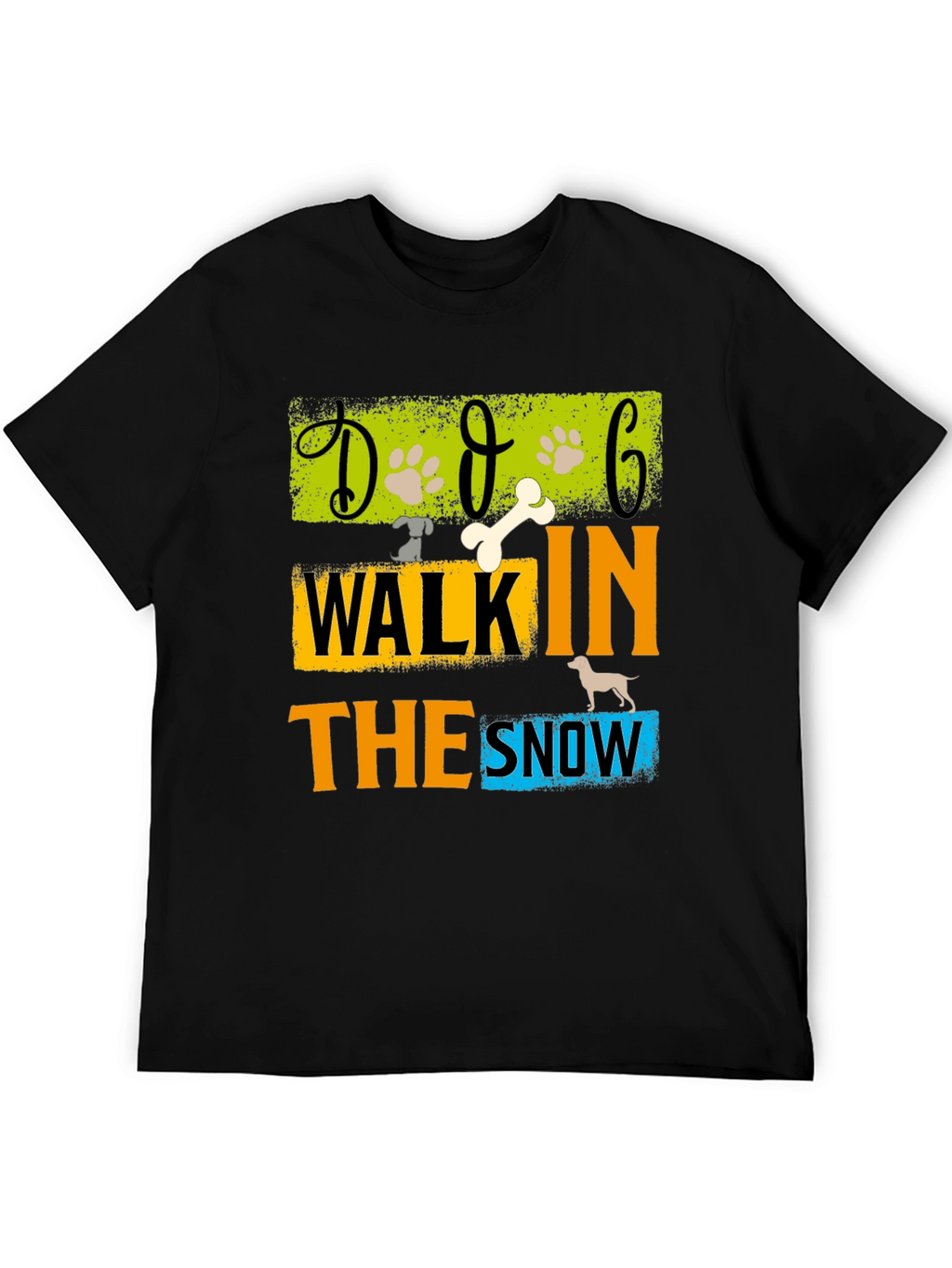 Dog Walk In The Snow T-Shirt