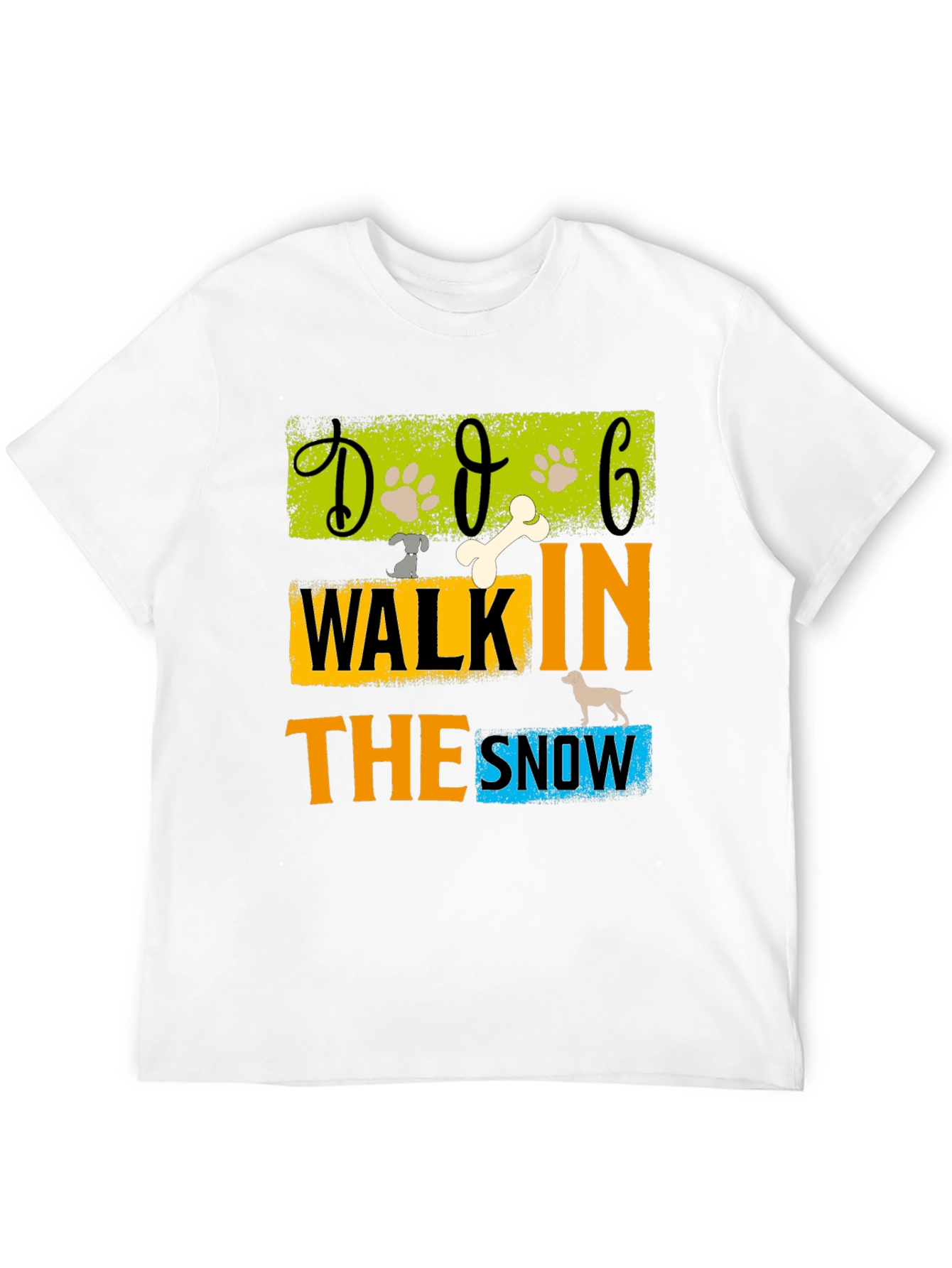 Dog Walk In The Snow T-Shirt