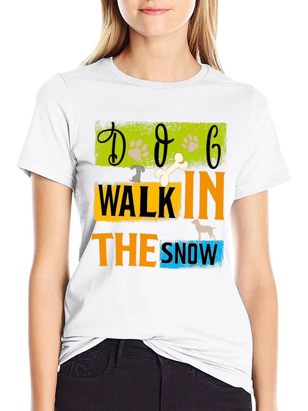 Dog Walk In The Snow T-Shirt