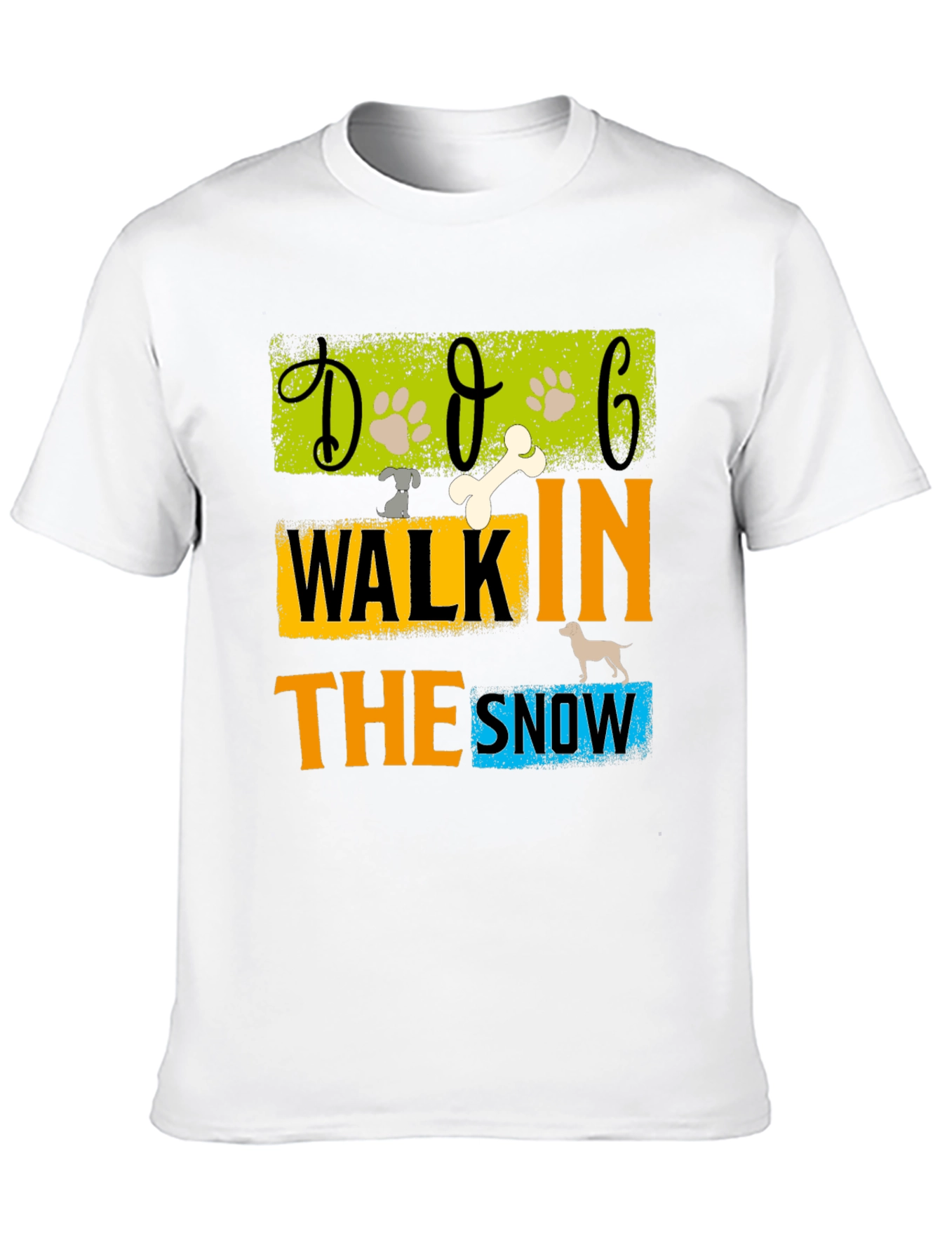 Dog Walk In The Snow T-Shirt