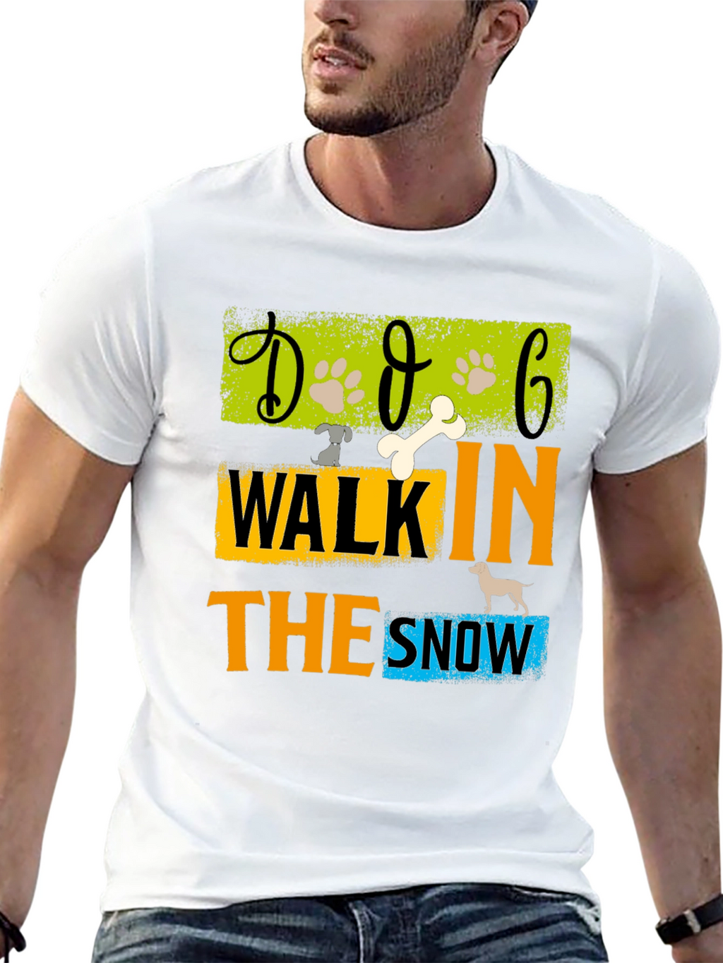 Dog Walk In The Snow T-Shirt