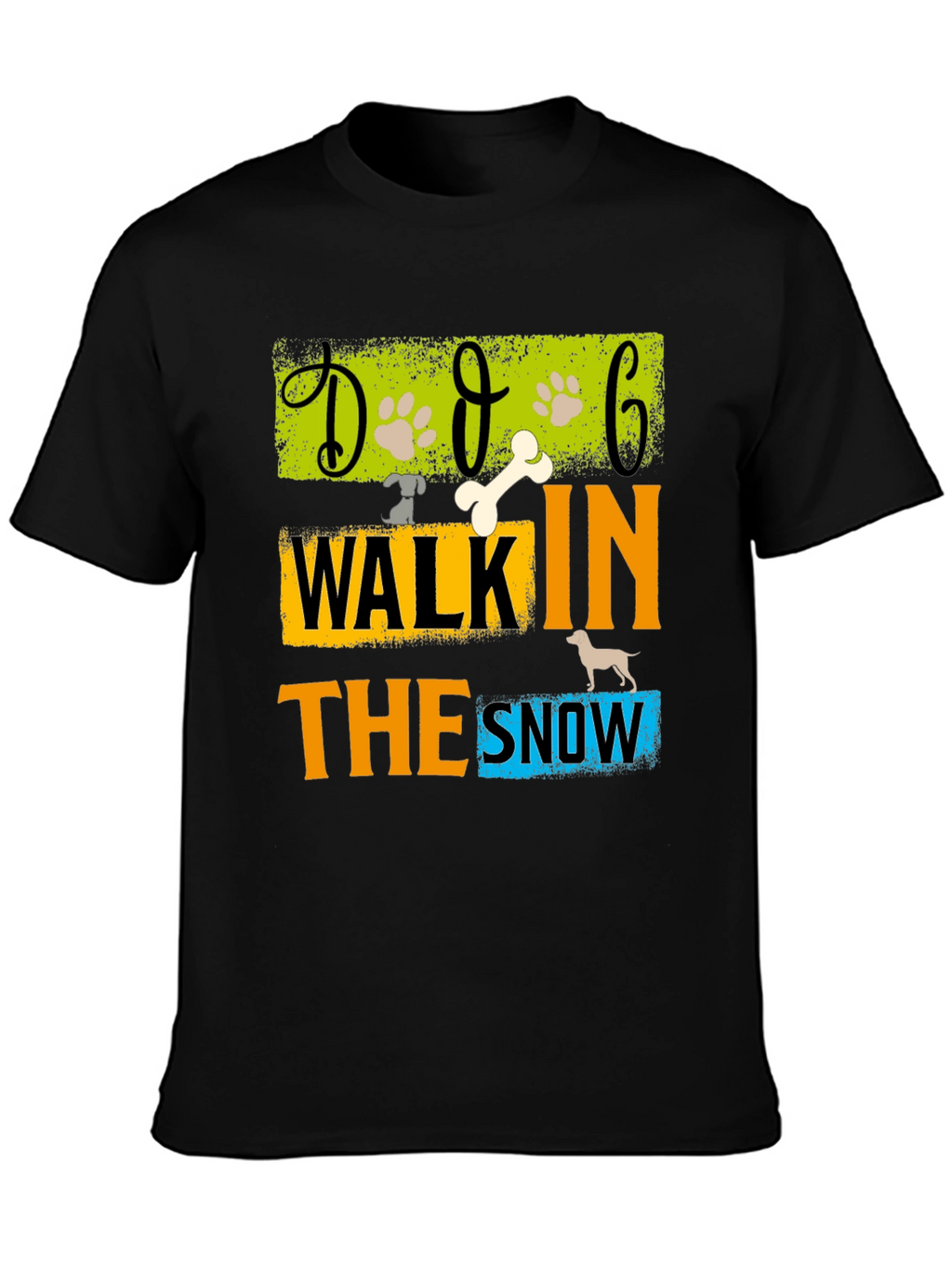 Dog Walk In The Snow T-Shirt