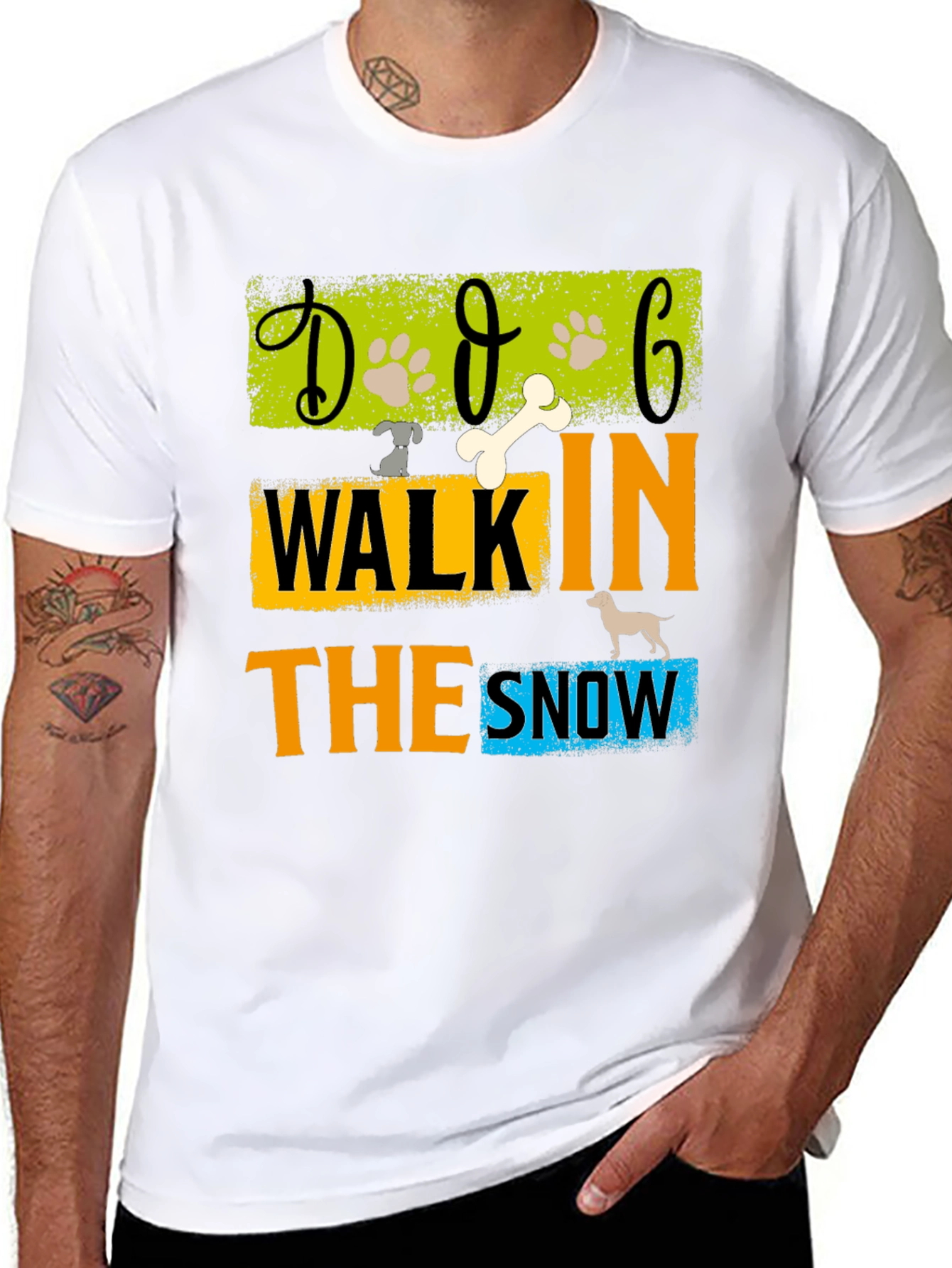 Dog Walk In The Snow T-Shirt