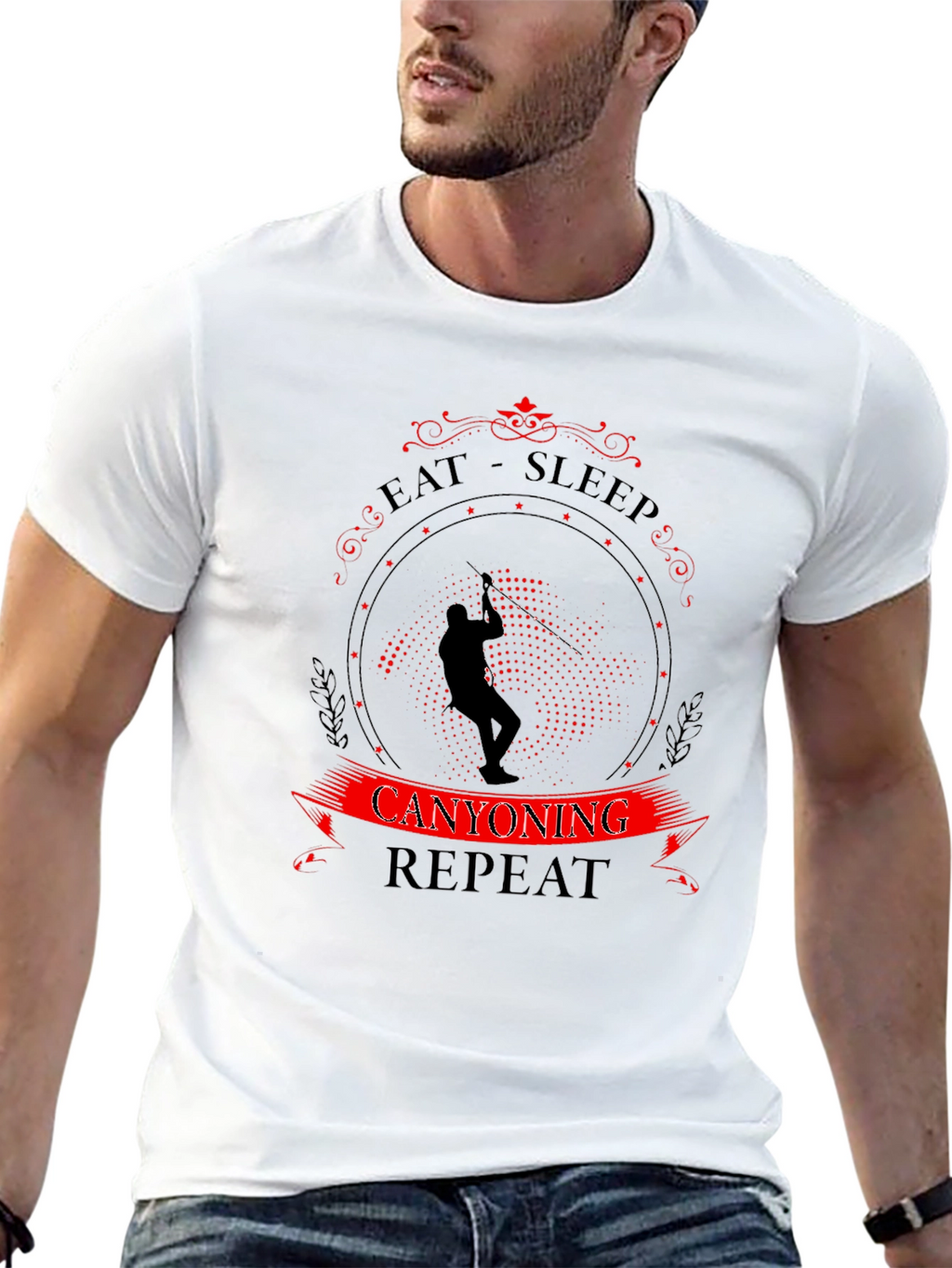 Eat Sleep Canyoning Repeat Black T-Shirt