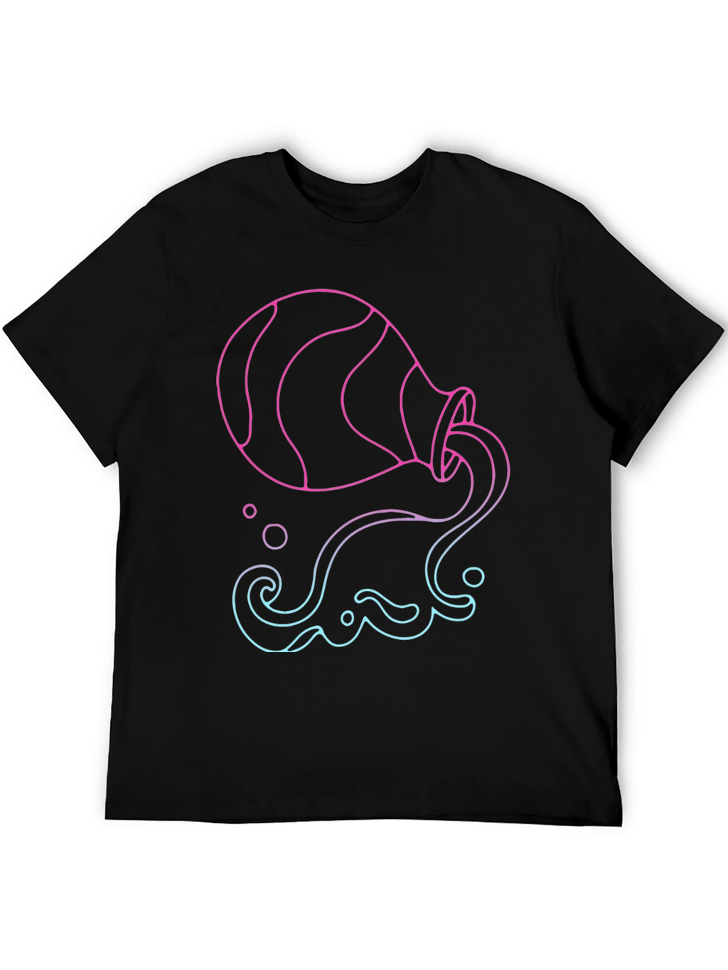 Aquarius Zodiac Graphic Tee - Black Cotton Blend