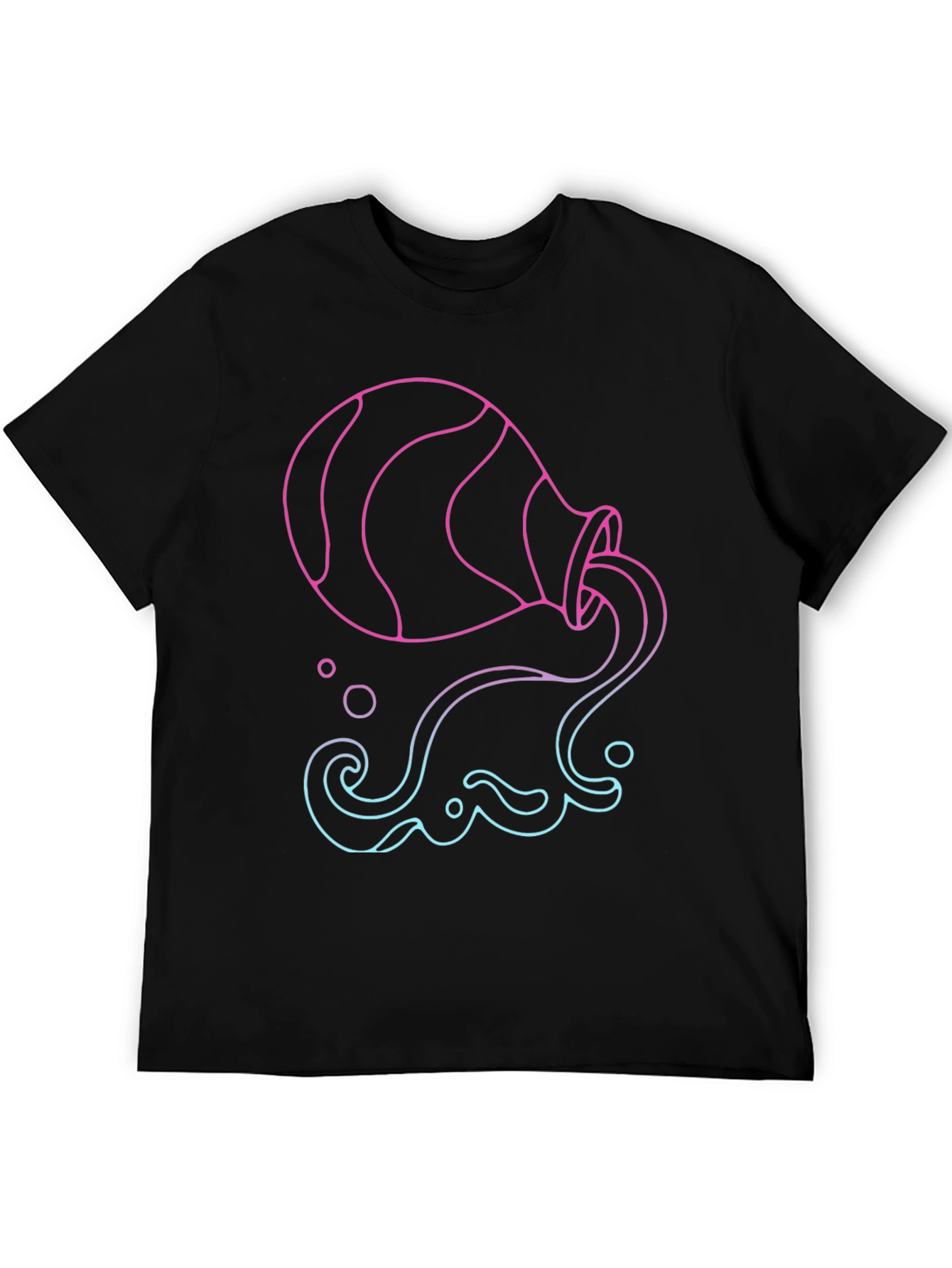 Aquarius Zodiac Graphic Tee - Black Cotton Blend