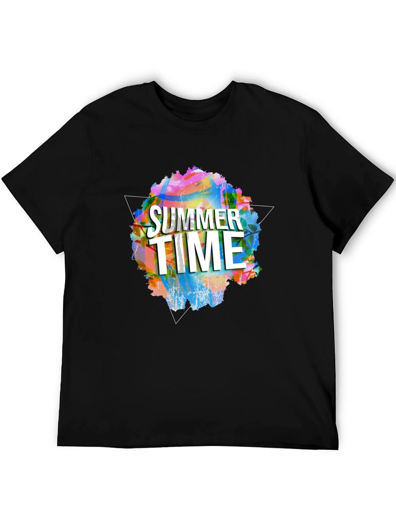 Summer Time Graphic Tee - Black Short Sleeve Shirt