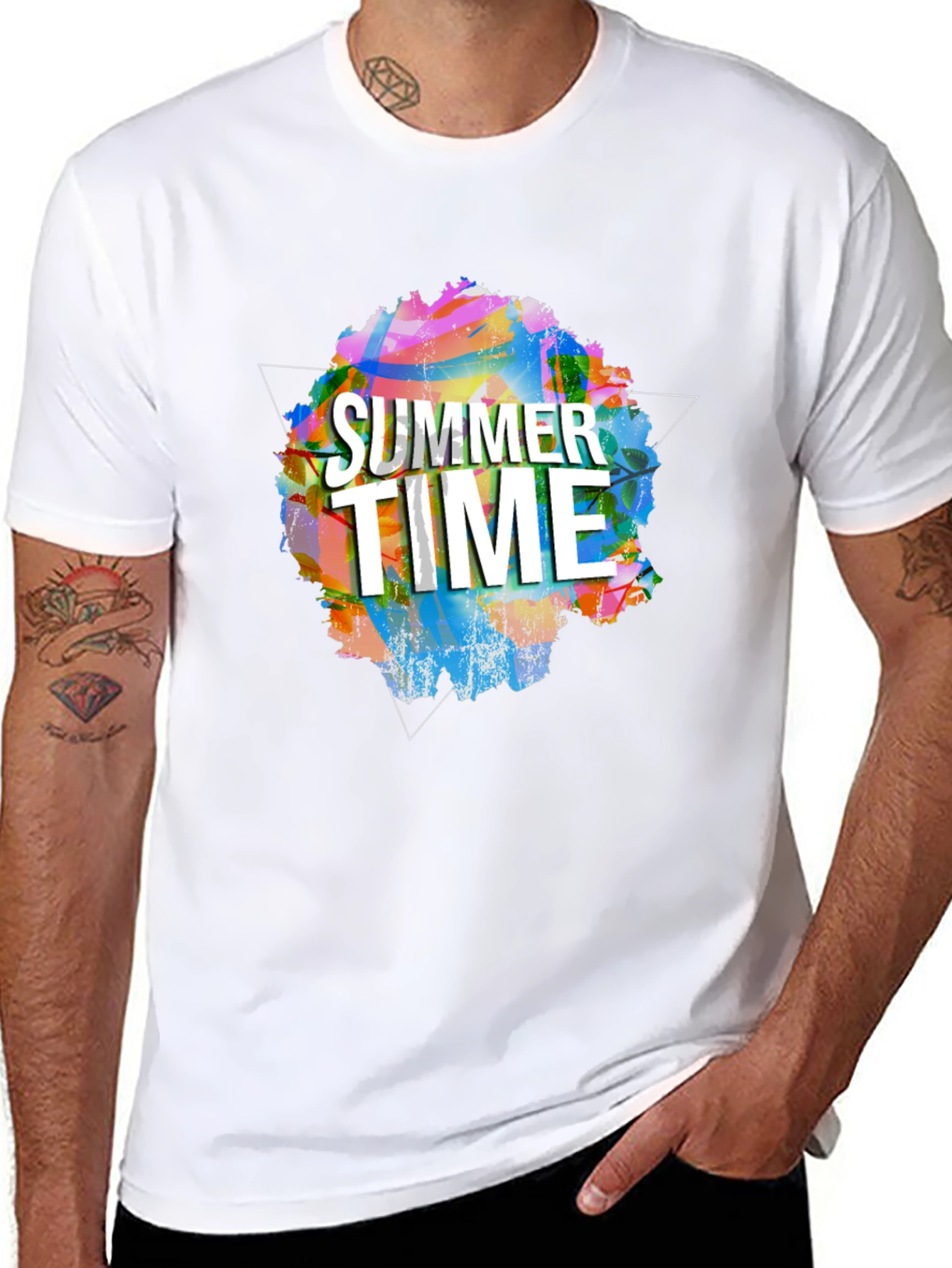 Summer Time Graphic Tee - Black Short Sleeve Shirt