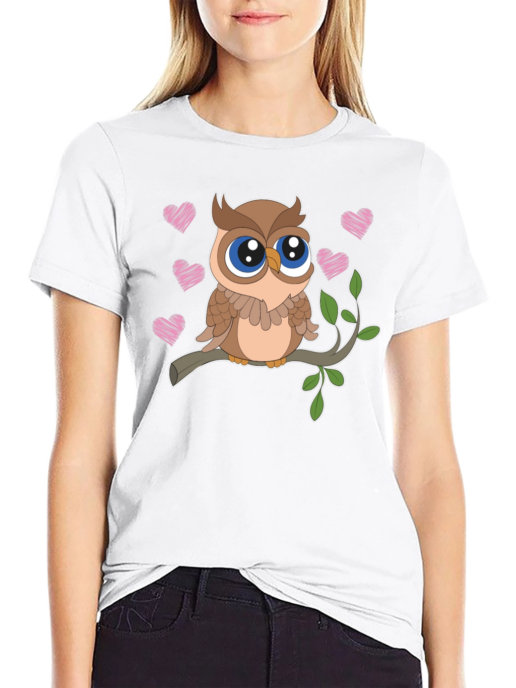 Cute Owl T-Shirt - Sweet Heart Design