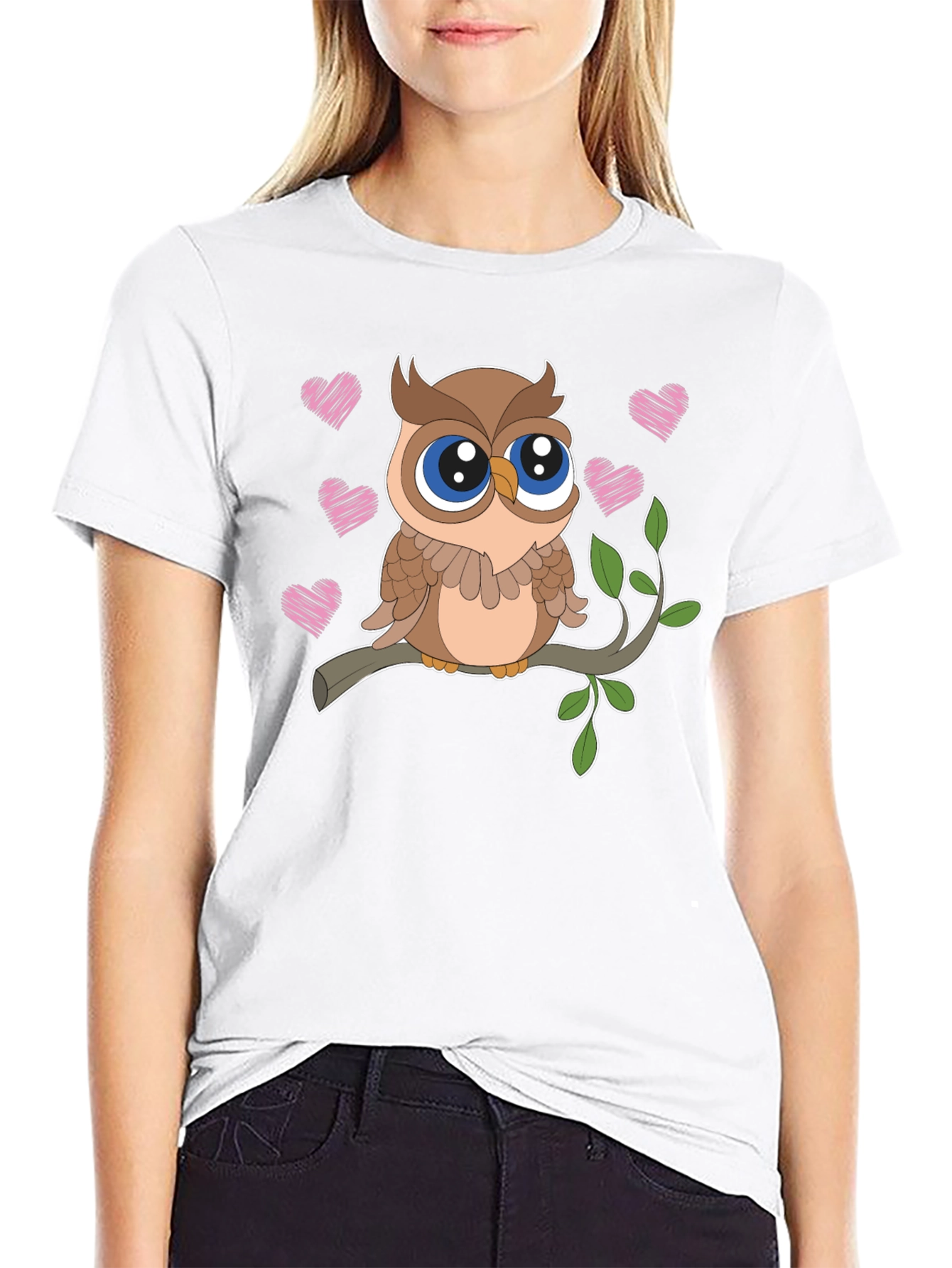 Cute Owl T-Shirt - Sweet Heart Design