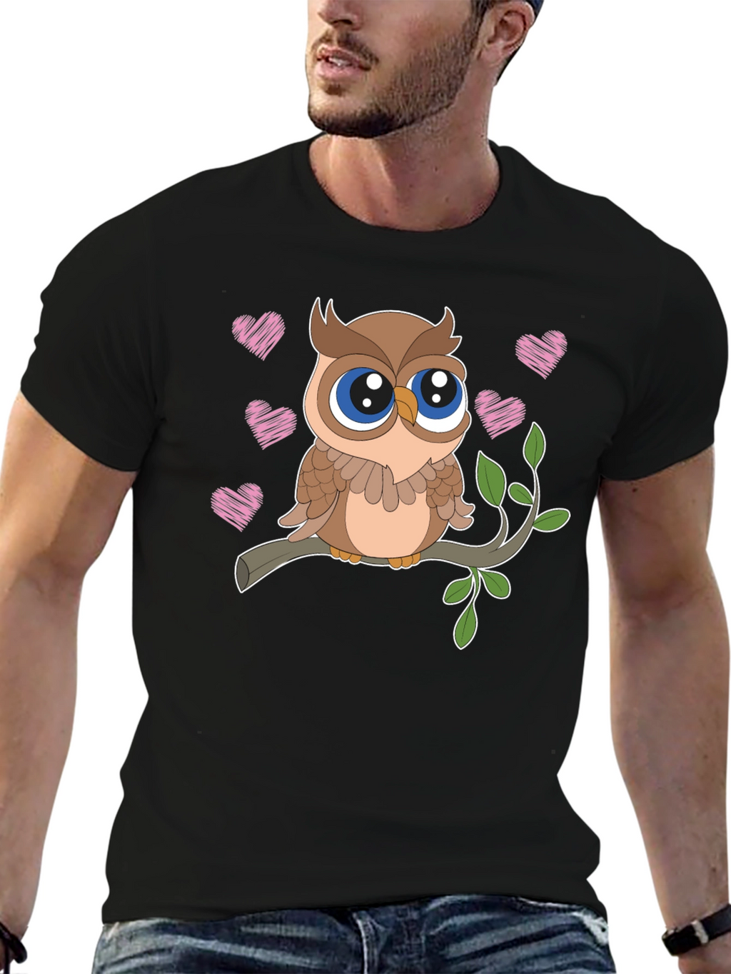 Cute Owl T-Shirt - Sweet Heart Design