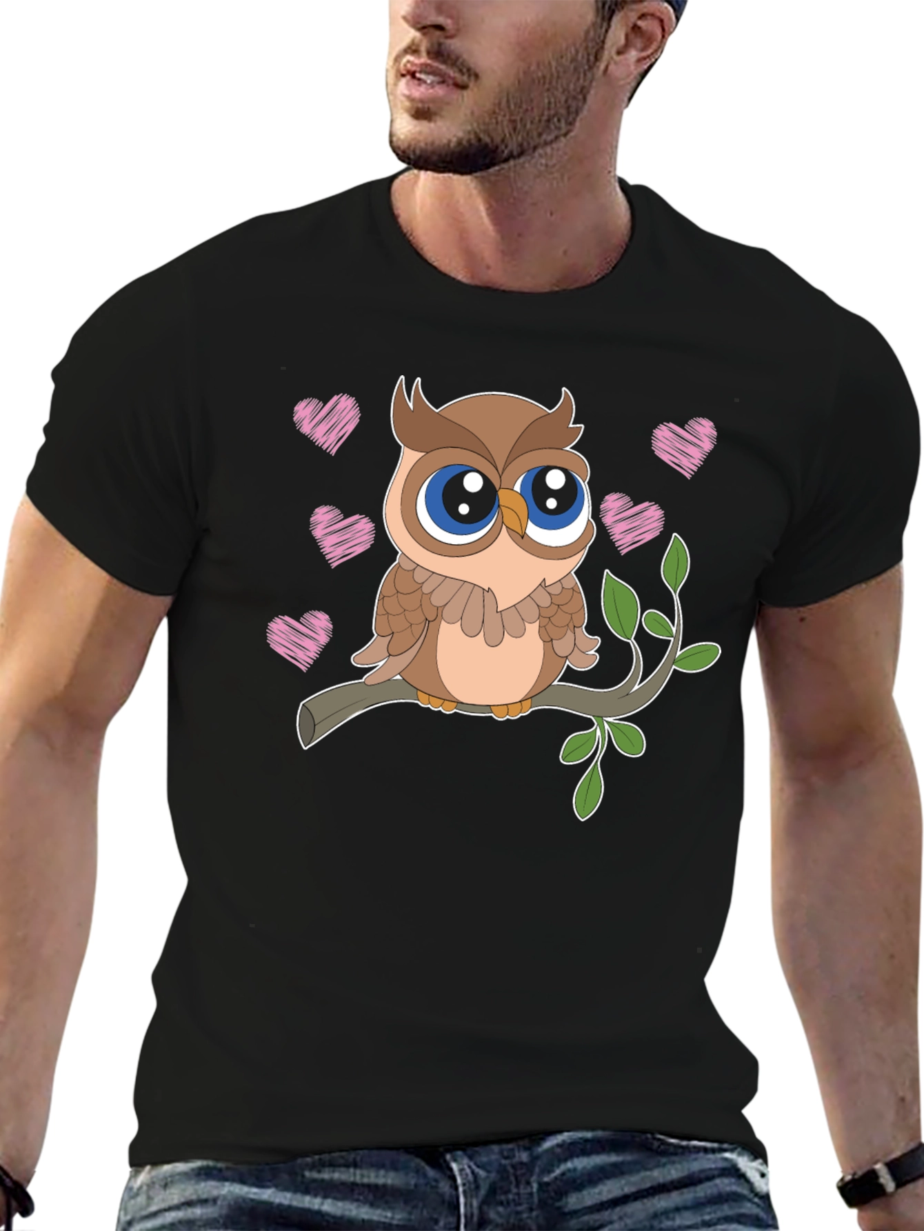 Cute Owl T-Shirt - Sweet Heart Design