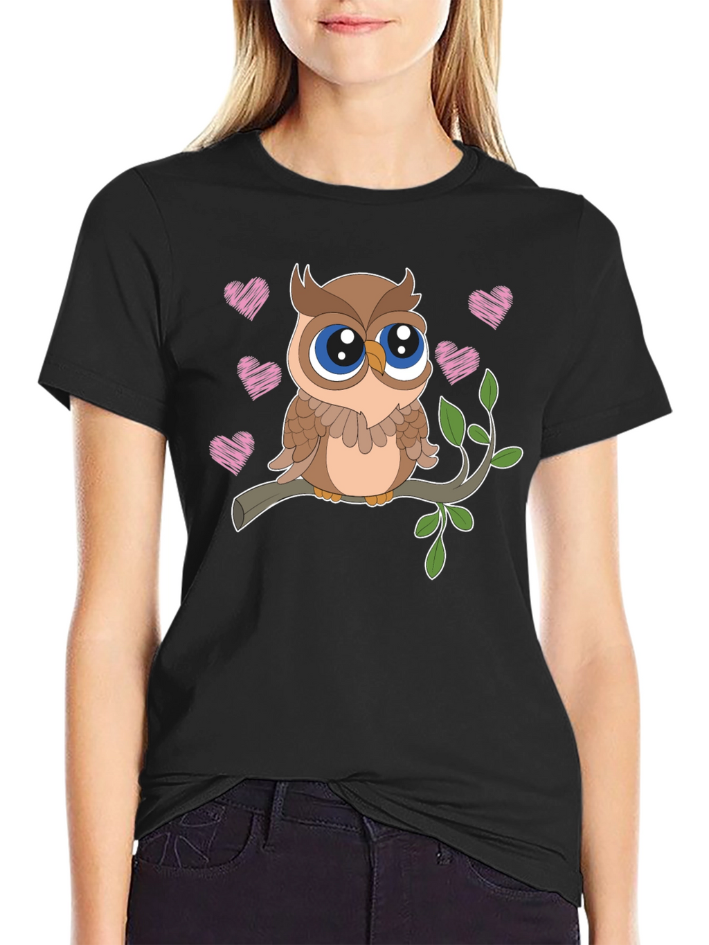 Cute Owl T-Shirt - Sweet Heart Design