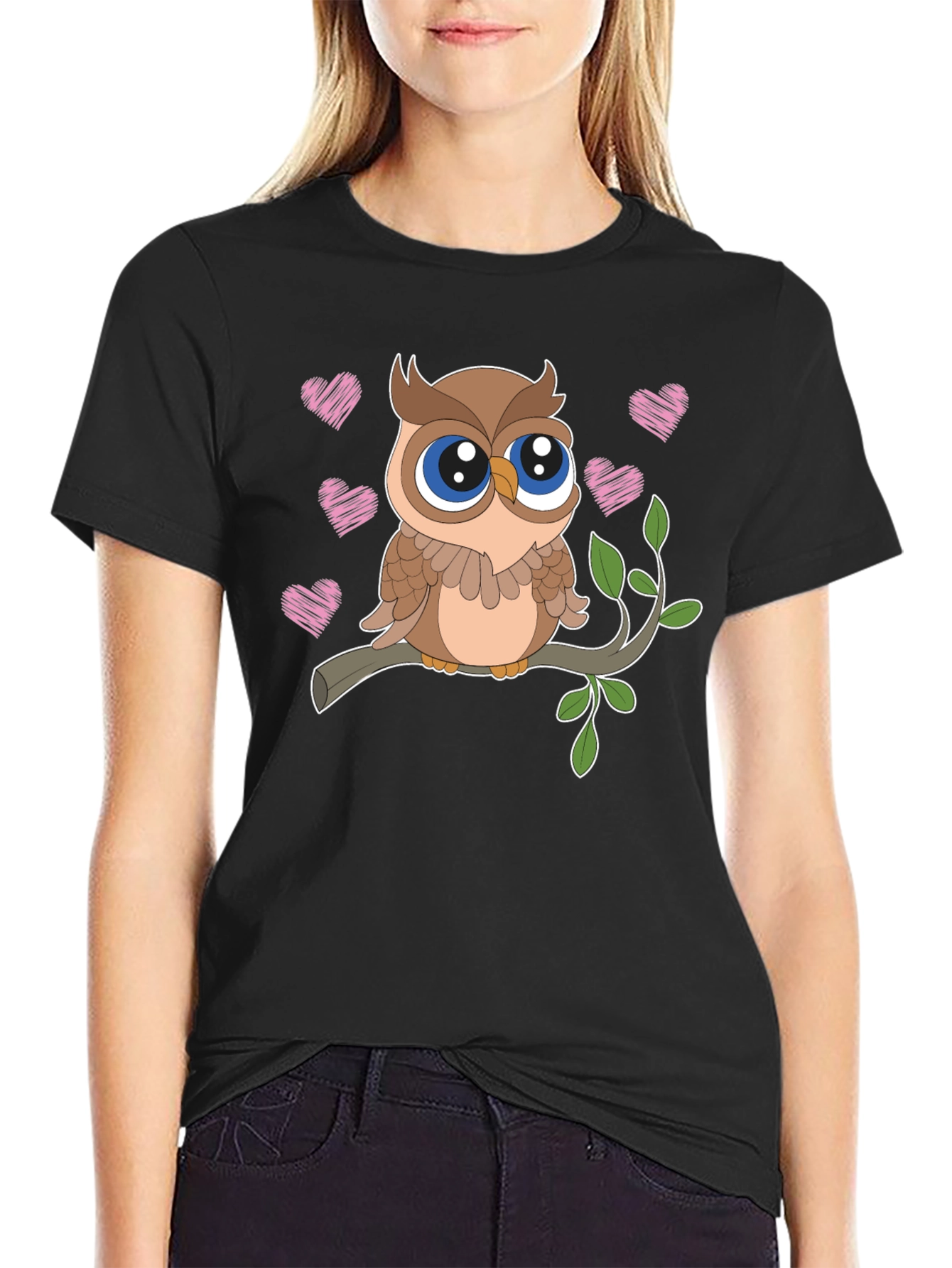 Cute Owl T-Shirt - Sweet Heart Design