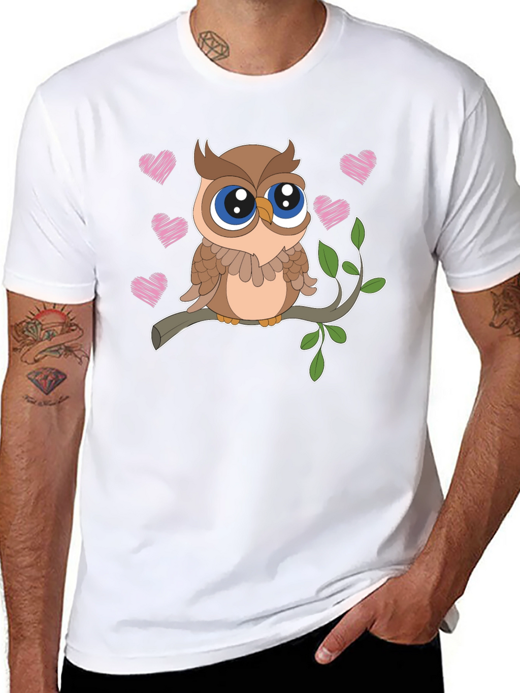 Cute Owl T-Shirt - Sweet Heart Design