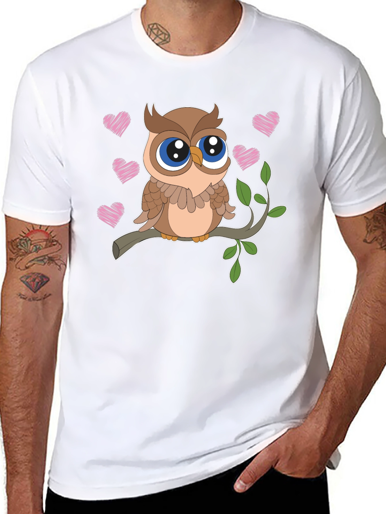 Cute Owl T-Shirt - Sweet Heart Design