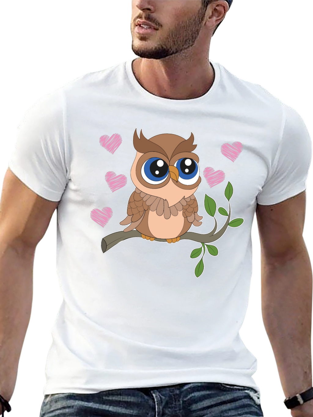 Cute Owl T-Shirt - Sweet Heart Design
