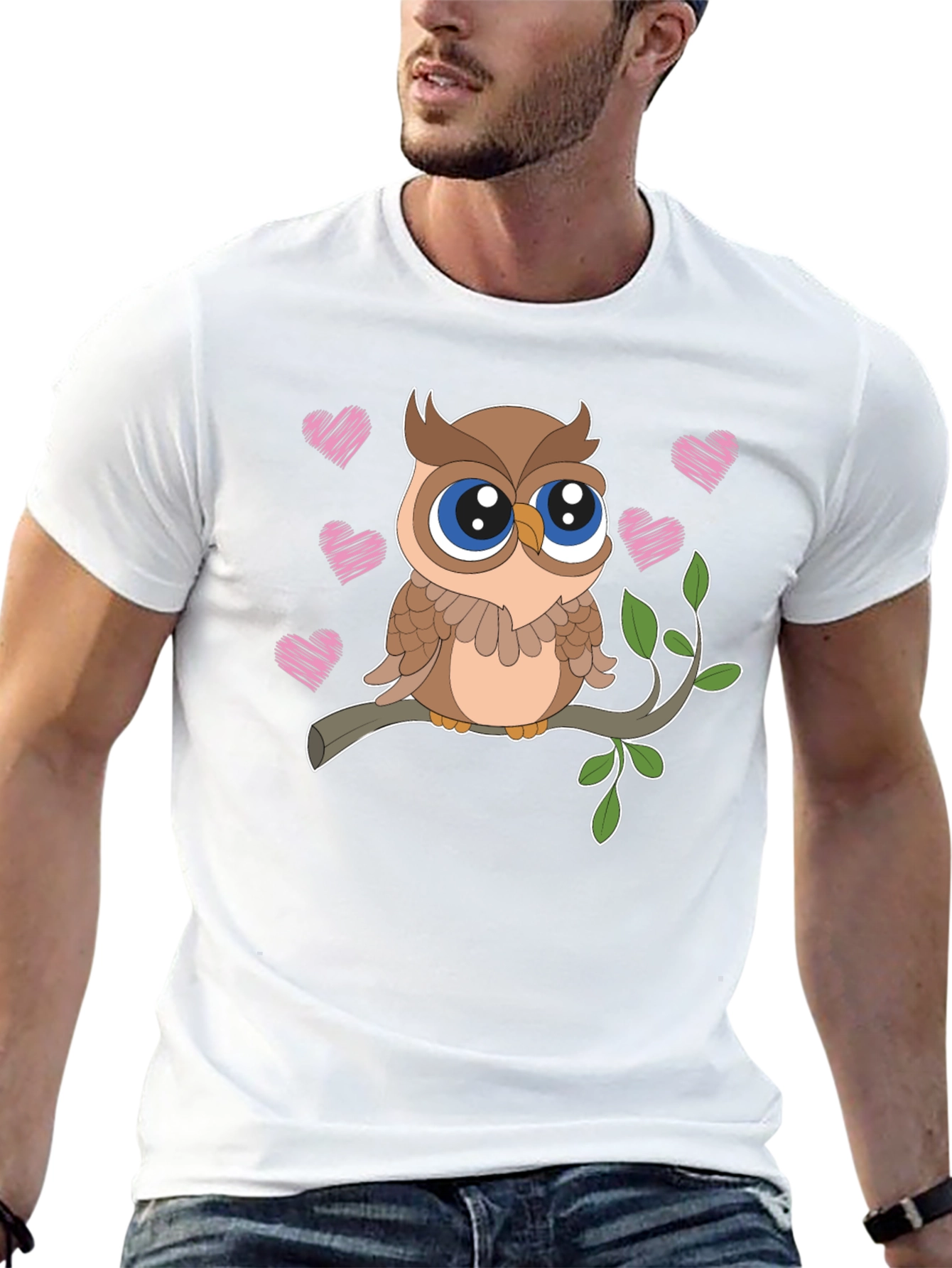 Cute Owl T-Shirt - Sweet Heart Design