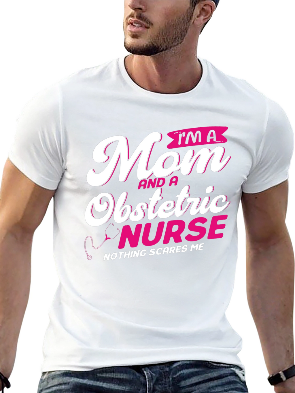 Mom Obstetric Nurse Graphic Tee - Black