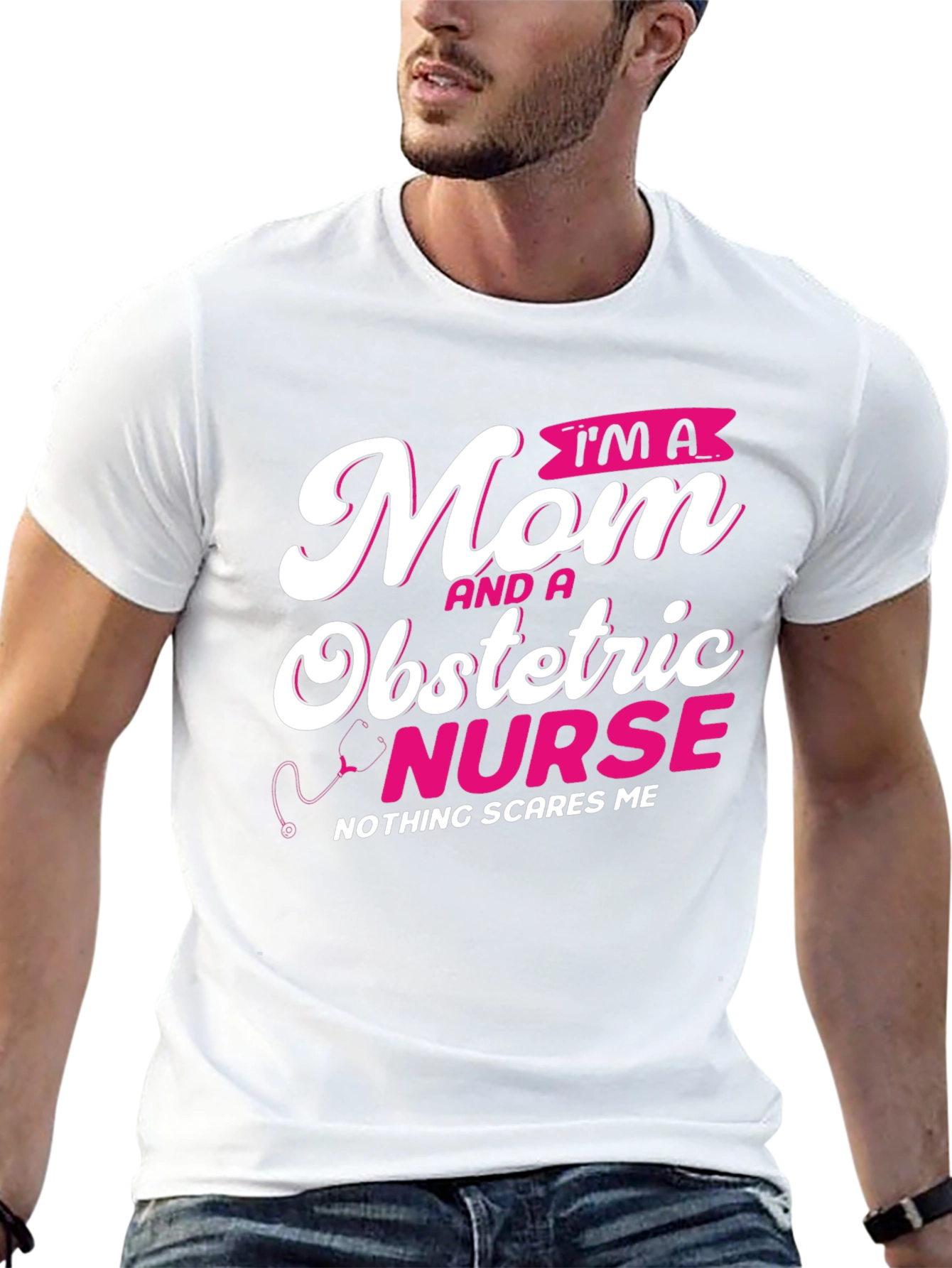 Mom Obstetric Nurse Graphic Tee - Black
