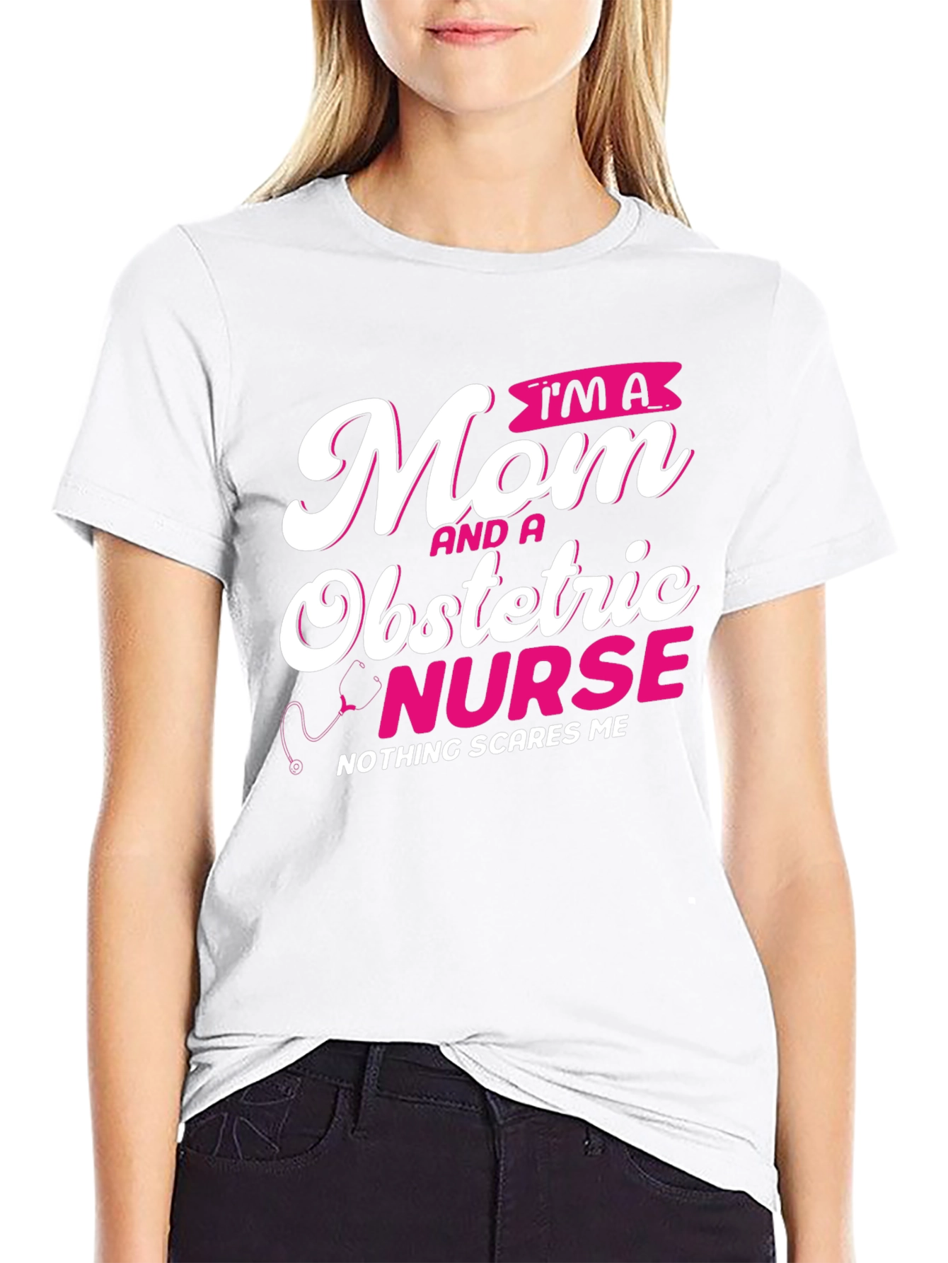 Mom Obstetric Nurse Graphic Tee - Black
