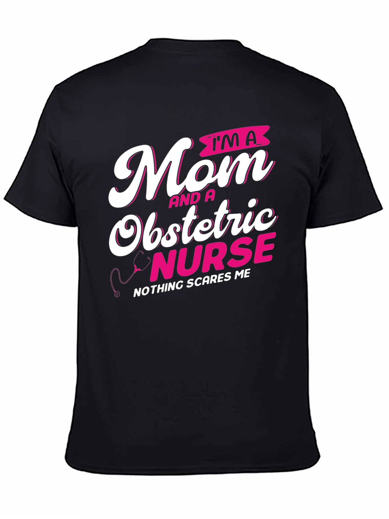 Mom Obstetric Nurse Graphic Tee - Black