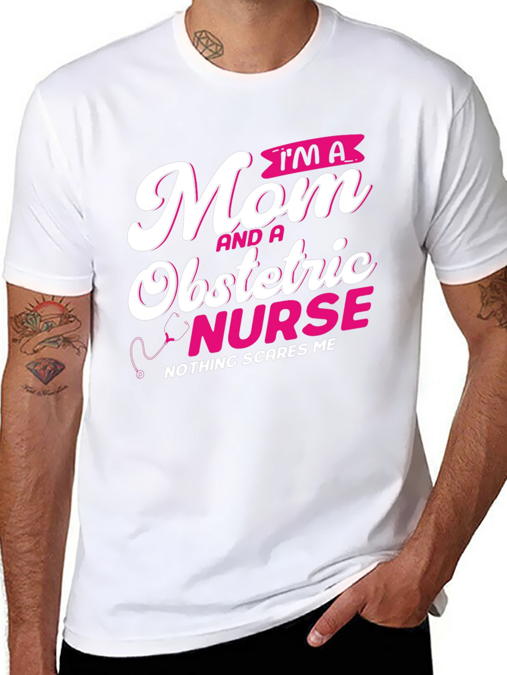 Mom Obstetric Nurse Graphic Tee - Black