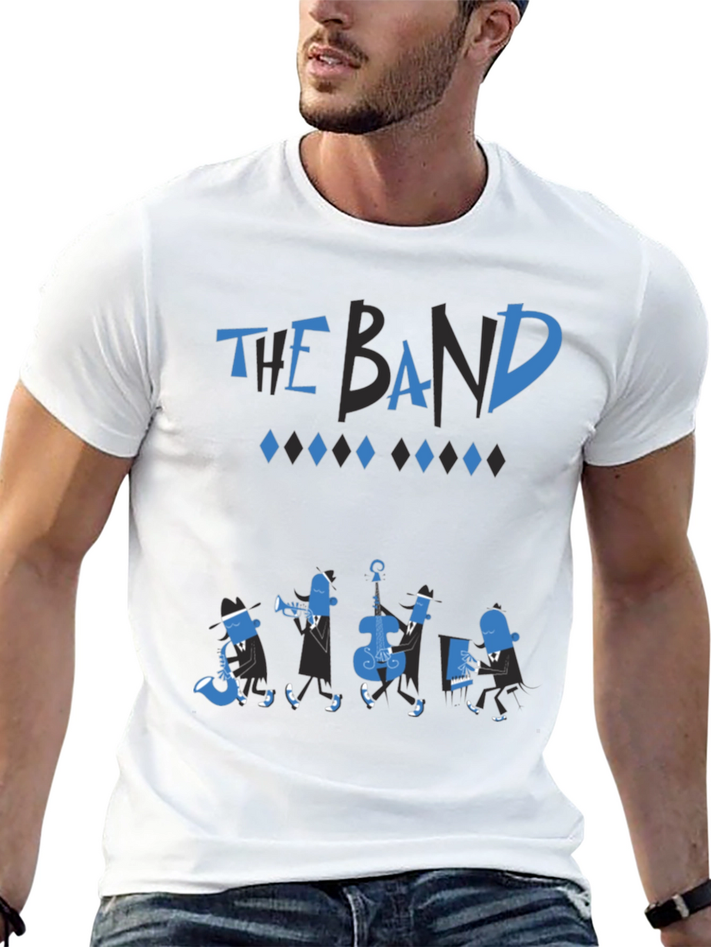 The Band Black T-Shirt - Cool Musical Design