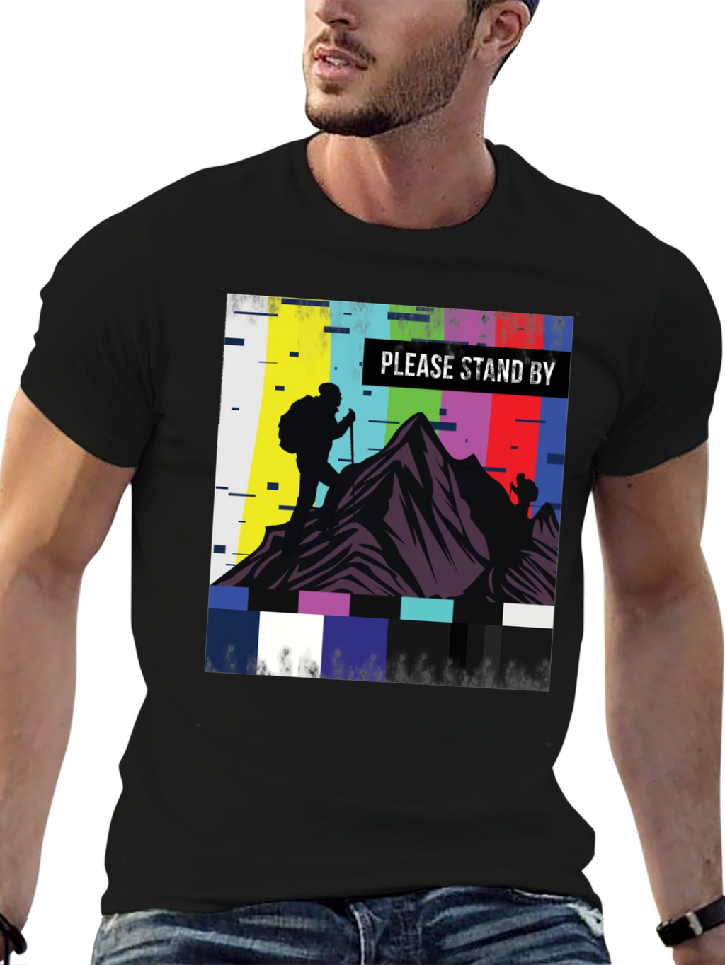Please Stand By Hiking T-Shirt - Black