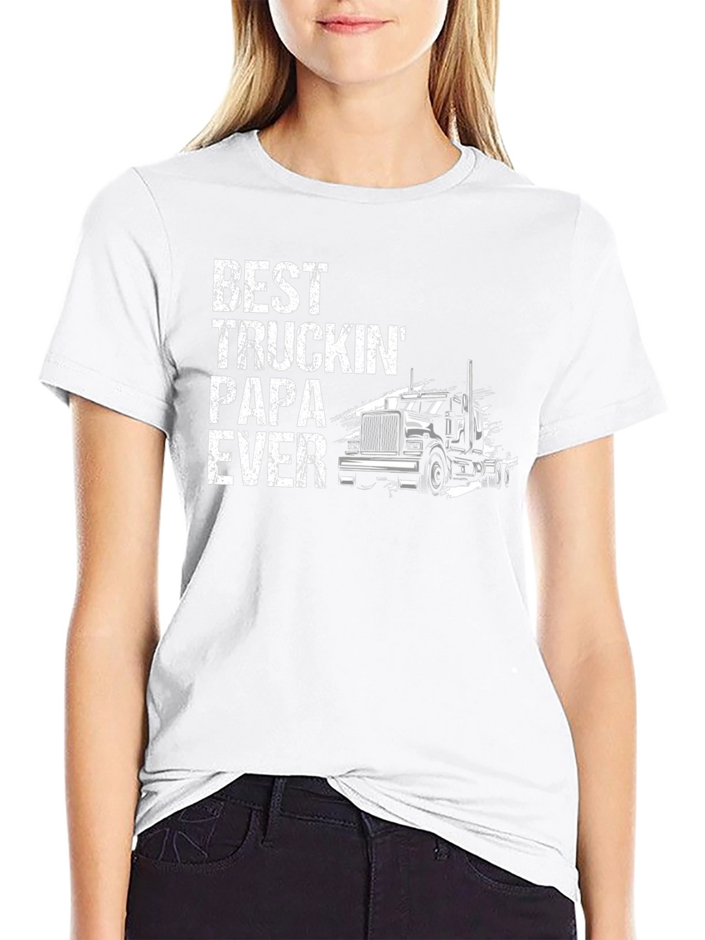 Best Truckin Papa Ever Black T-Shirt