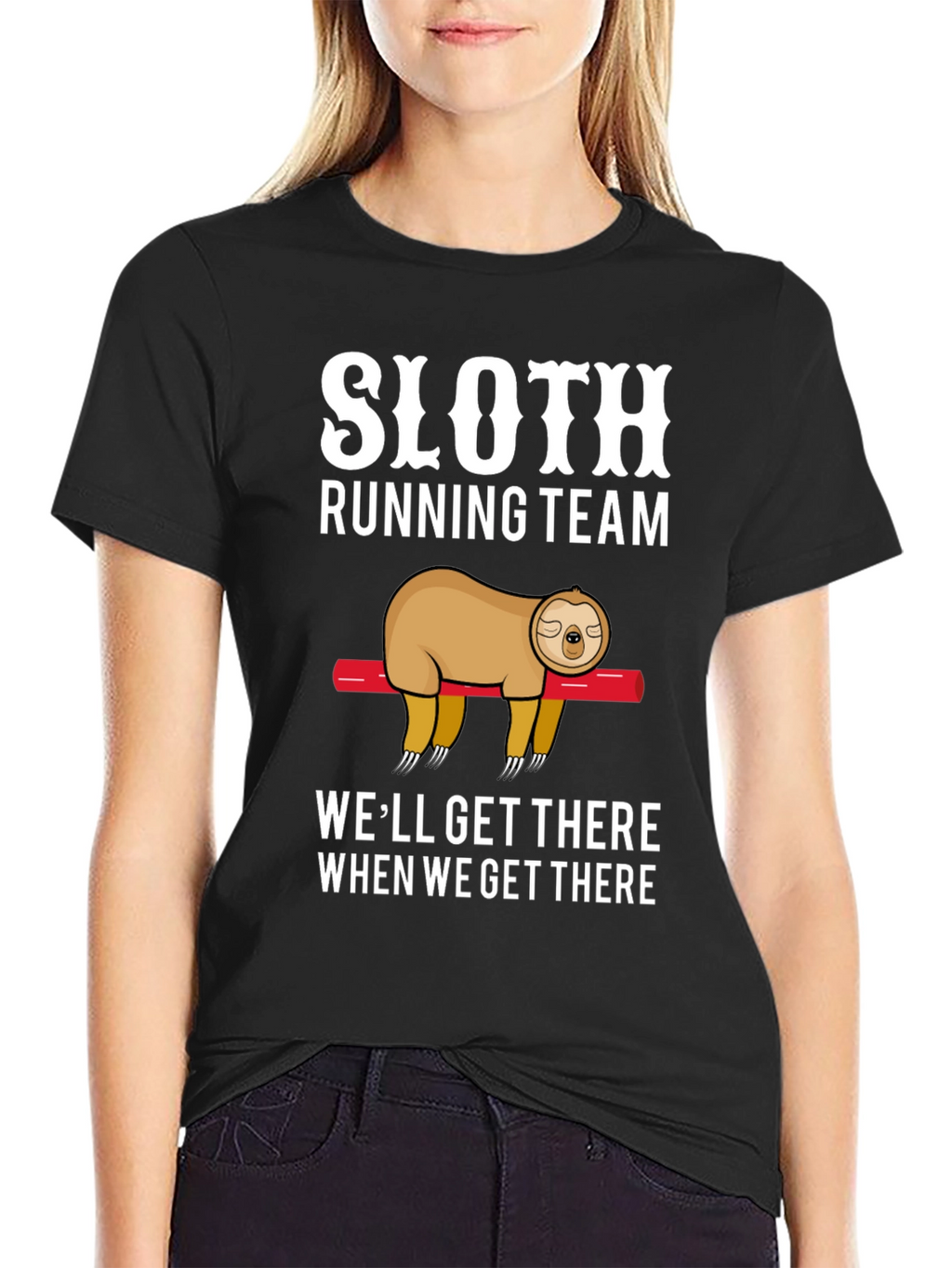 Sloth Running Team T-Shirt - Funny Lazy Design