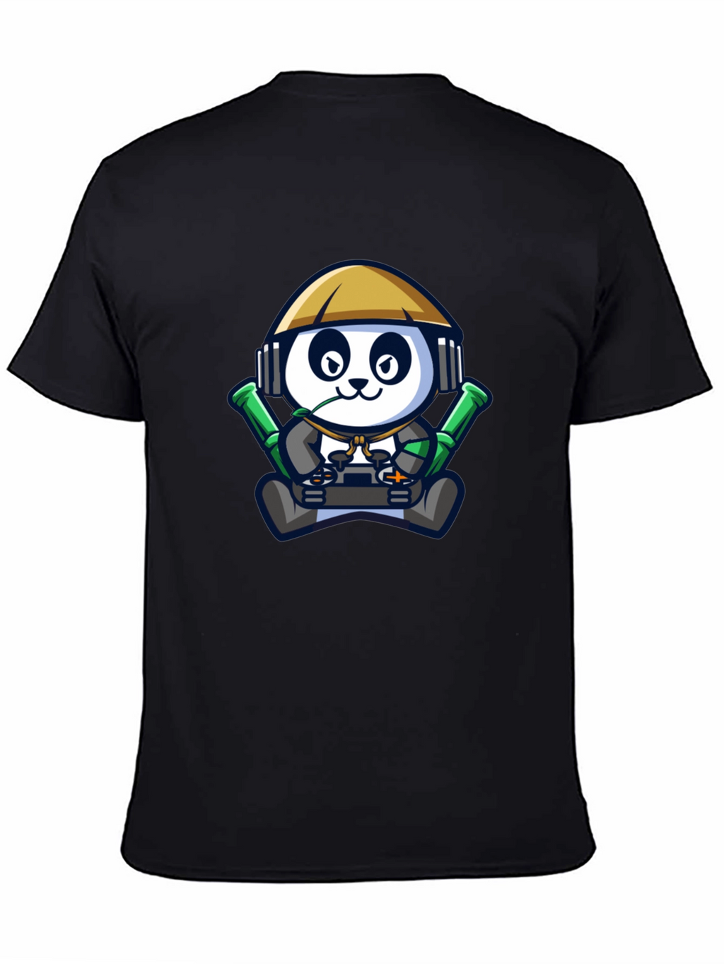 Cool Panda Gamer Black T-Shirt
