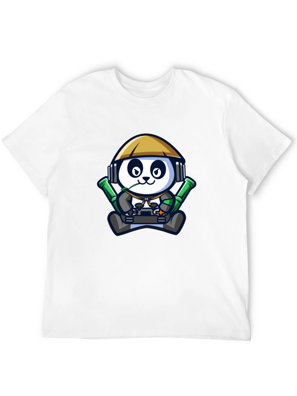 Cool Panda Gamer Black T-Shirt