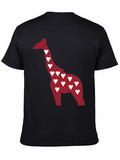 Heart Giraffe Graphic Tee - Stylish Casual Wear