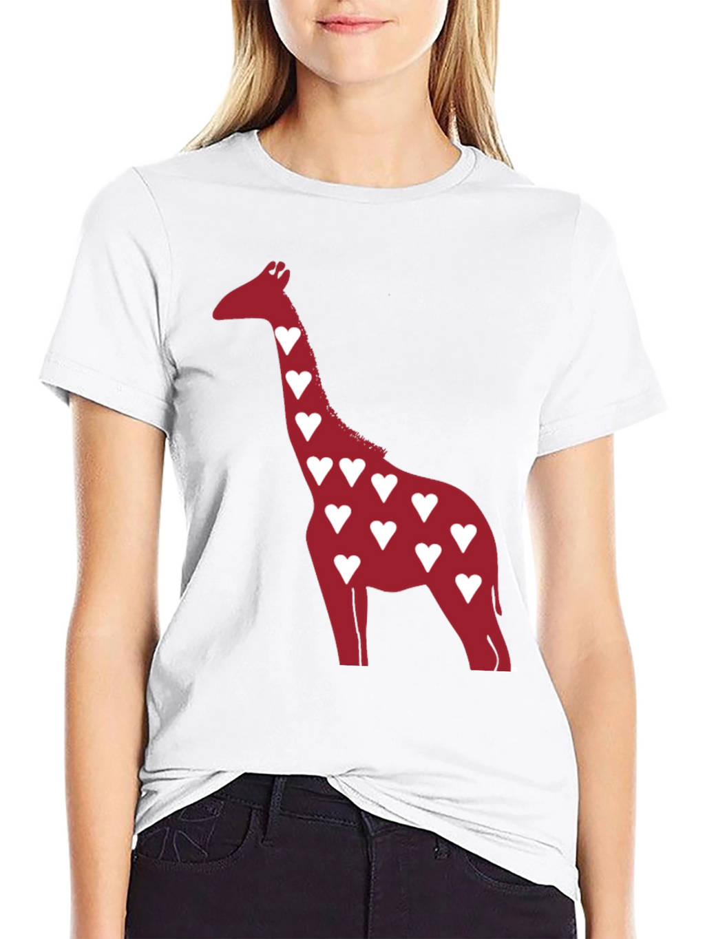 Heart Giraffe Graphic Tee - Stylish Casual Wear