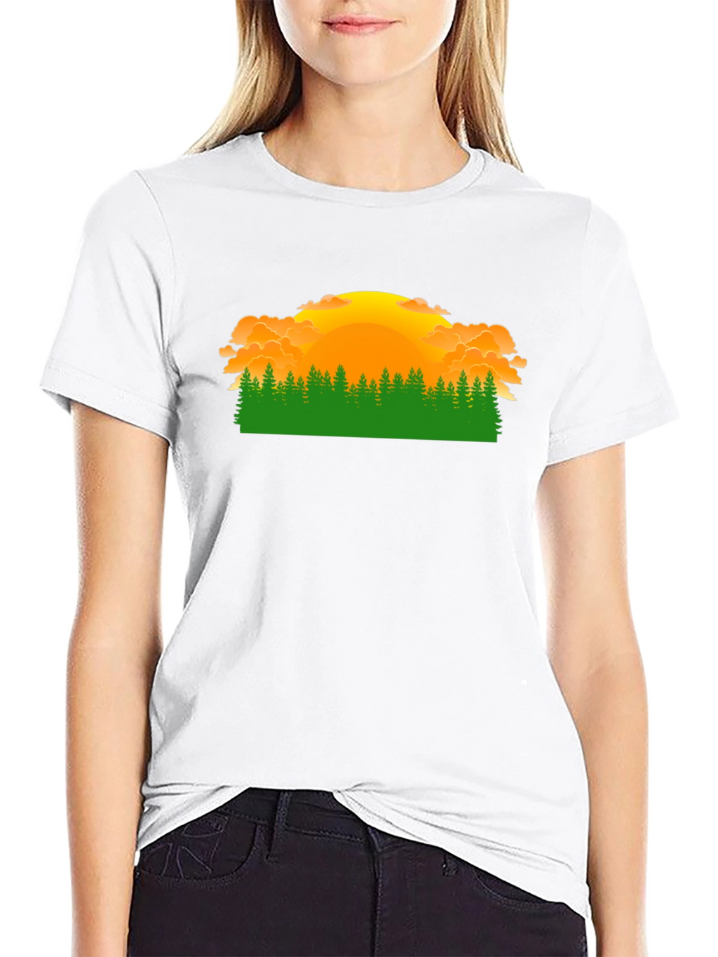 Sunset Forest Graphic Tee - Nature Lover Shirt