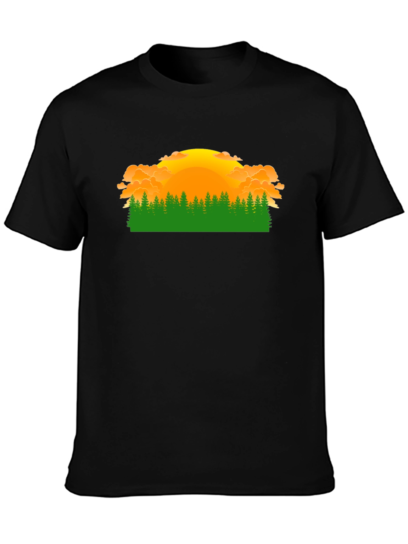 Sunset Forest Graphic Tee - Nature Lover Shirt