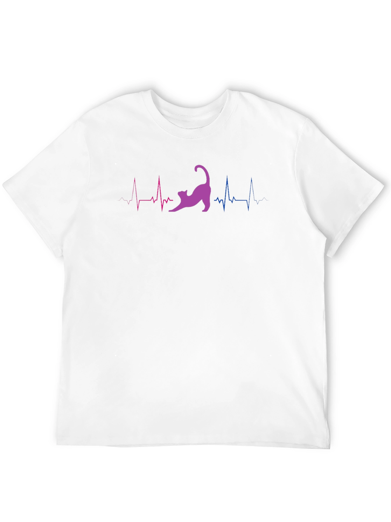 Bisexual Pride Cat Heartbeat T-Shirt