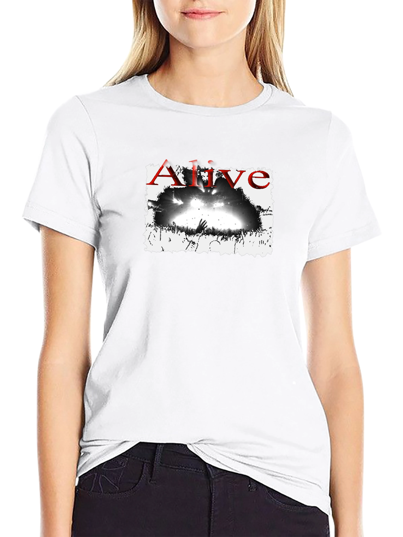 Alive Concert Graphic Tee - Black Cotton T-Shirt