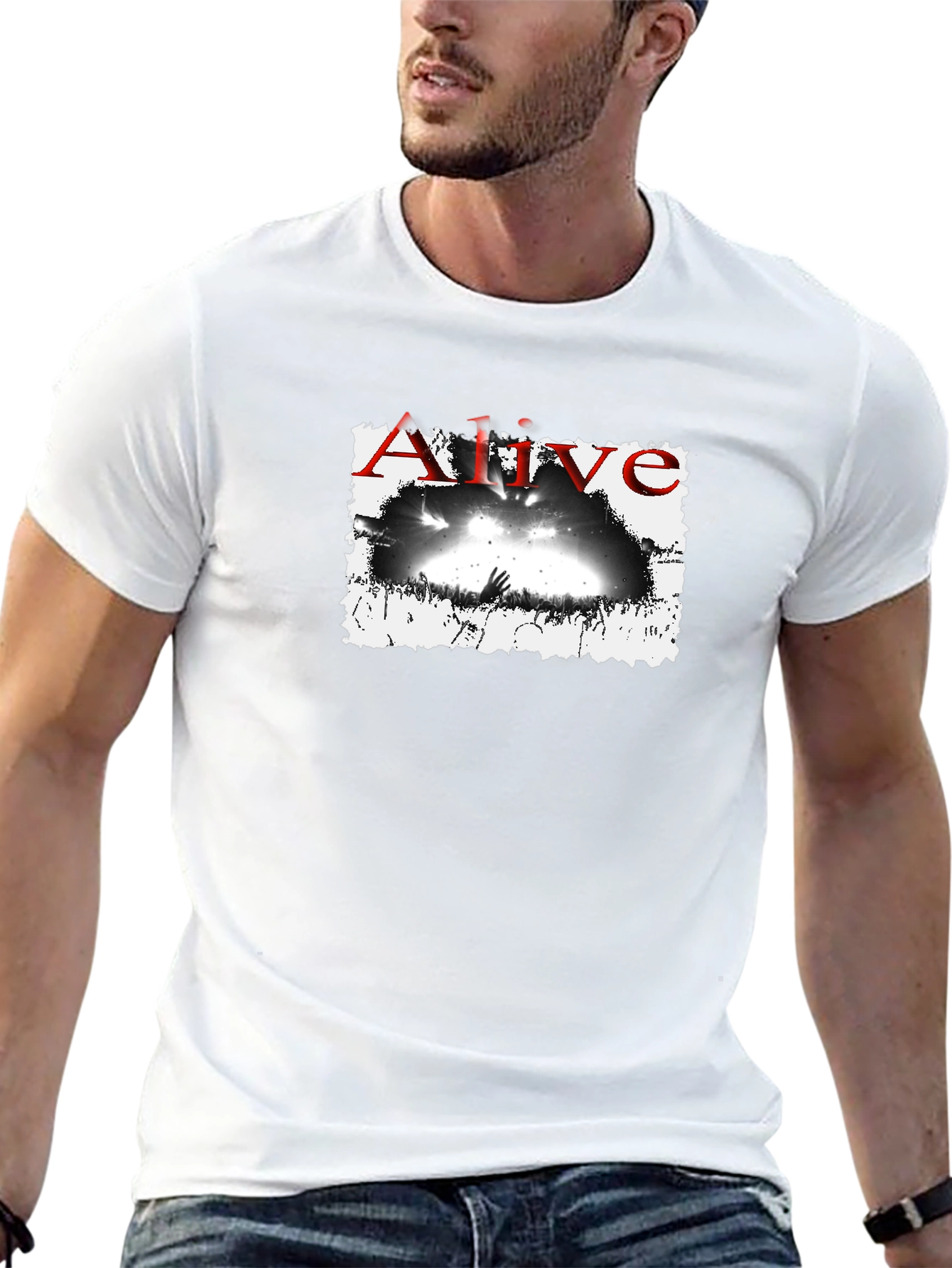 Alive Concert Graphic Tee - Black Cotton T-Shirt
